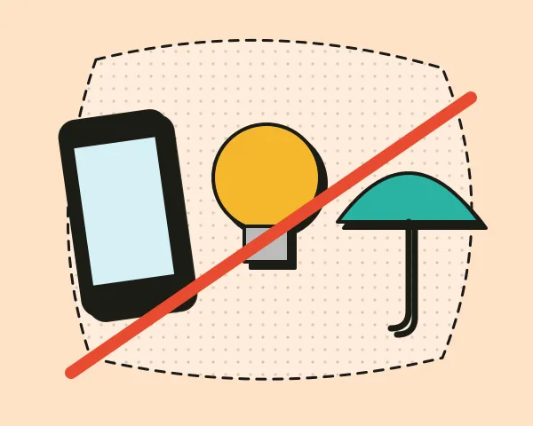 Telefon, žárovka a deštník pojištění se škrtnutím